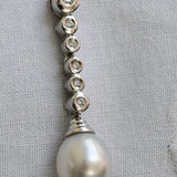 Vintage diamond and pearl drop necklace