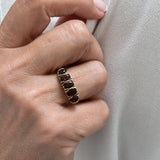Vintage garnet five stone ring