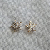 Pendientes Vintage de Diamantes con Diseño Floral