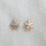 Pendientes Vintage de Diamantes con Diseño Floral