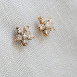 Pendientes Vintage de Diamantes con Diseño Floral