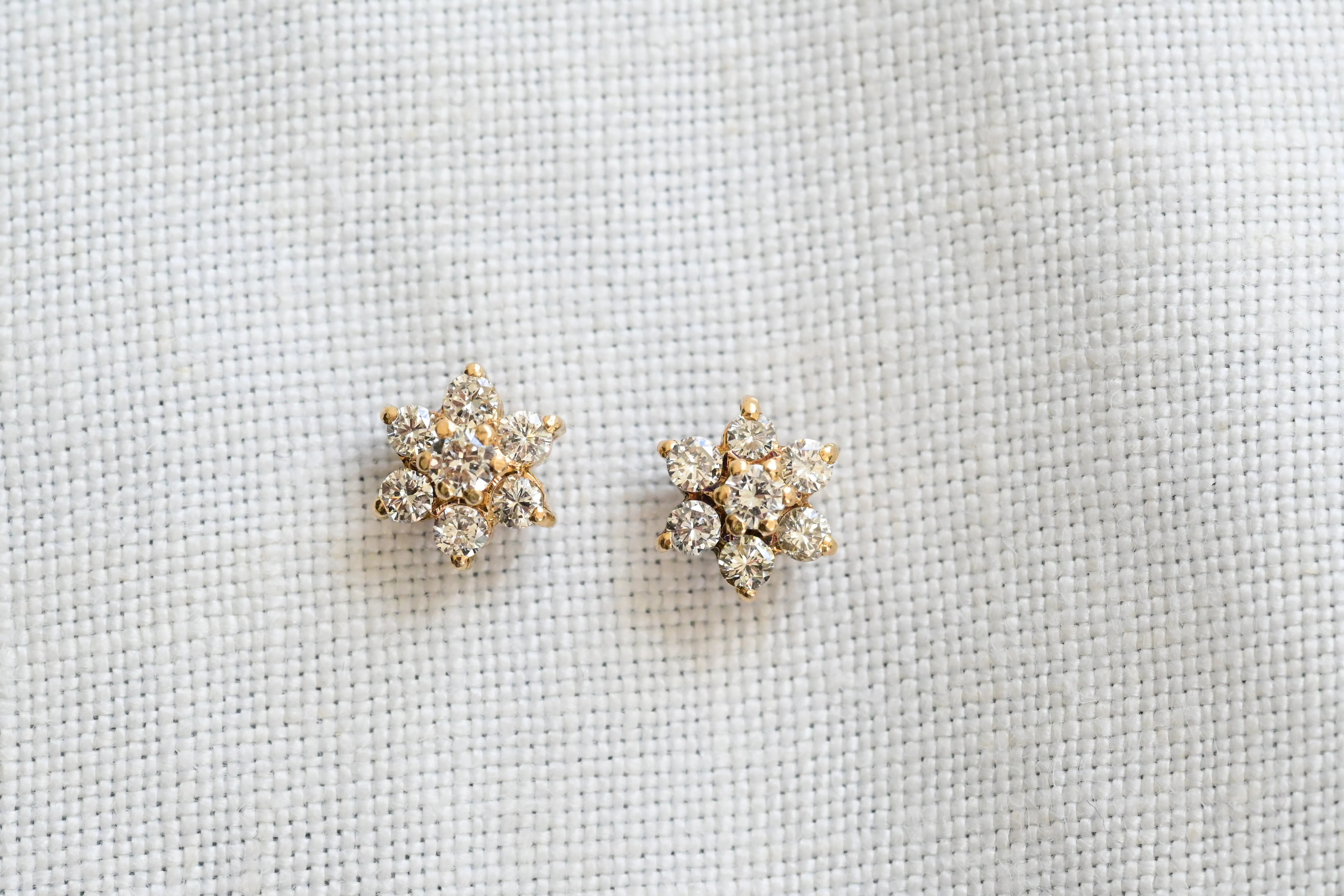 Vintage flower rosette earrings