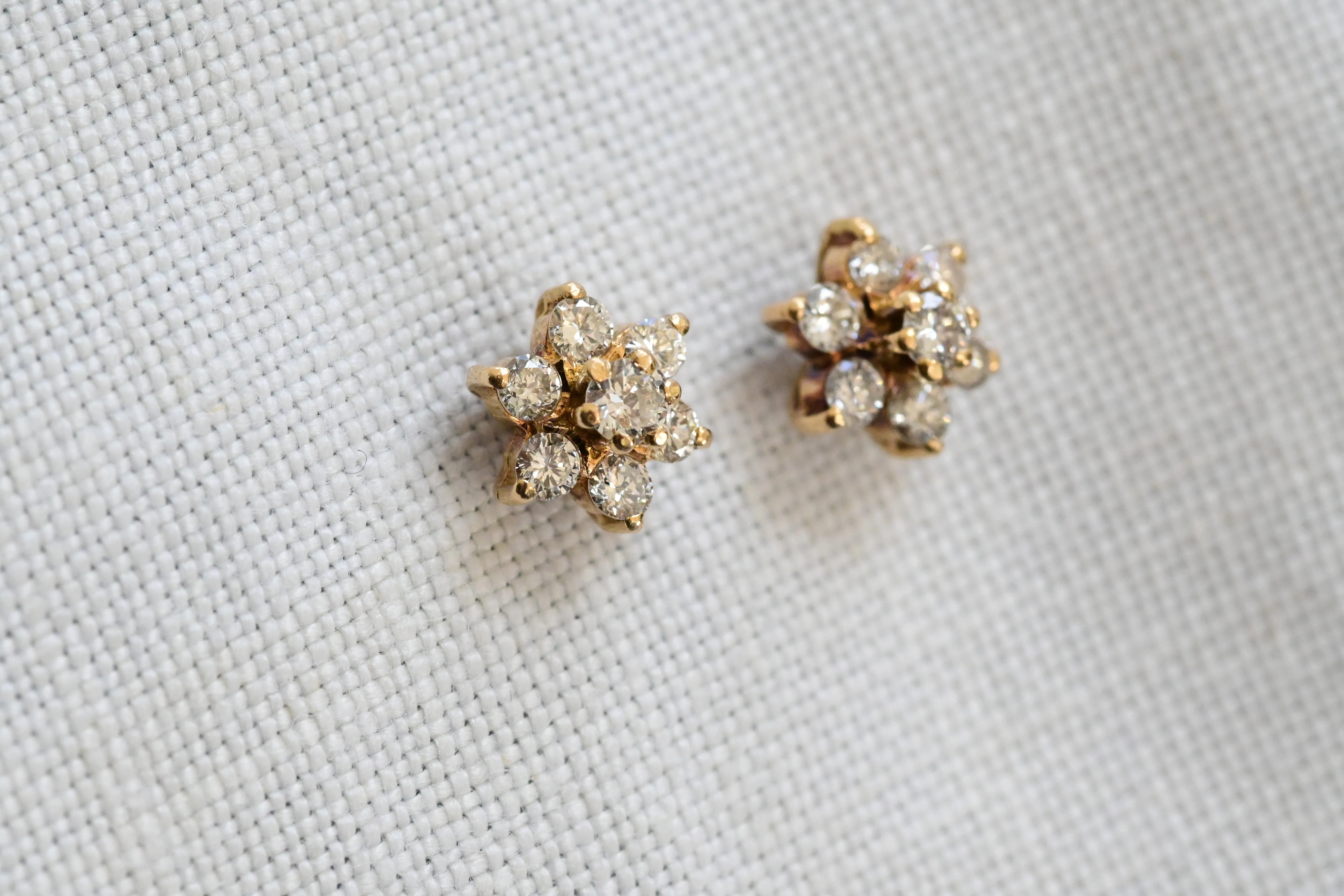 Vintage flower rosette earrings