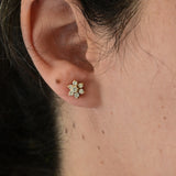 Vintage flower rosette earrings