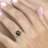 Vintage garnet ring in yellow gold from the 80s