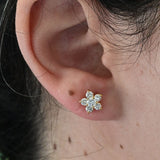 Pendientes Vintage de Diamantes con Diseño Floral
