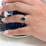 Vintage Saphir- und Diamantring