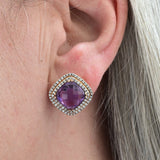 Vintage amethyst and diamond earrings