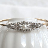 Vintage diamond and pearl bracelet