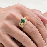 Vintage Emerald and Diamond Ring from the 1960s