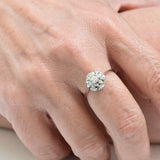Vintage solitaire ring in round flower setting