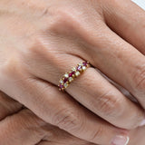 Vintage marquise rubies and diamonds