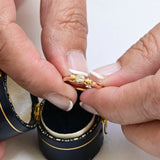 Vintage soliterni prstan z diamantom iz rumenega zlata