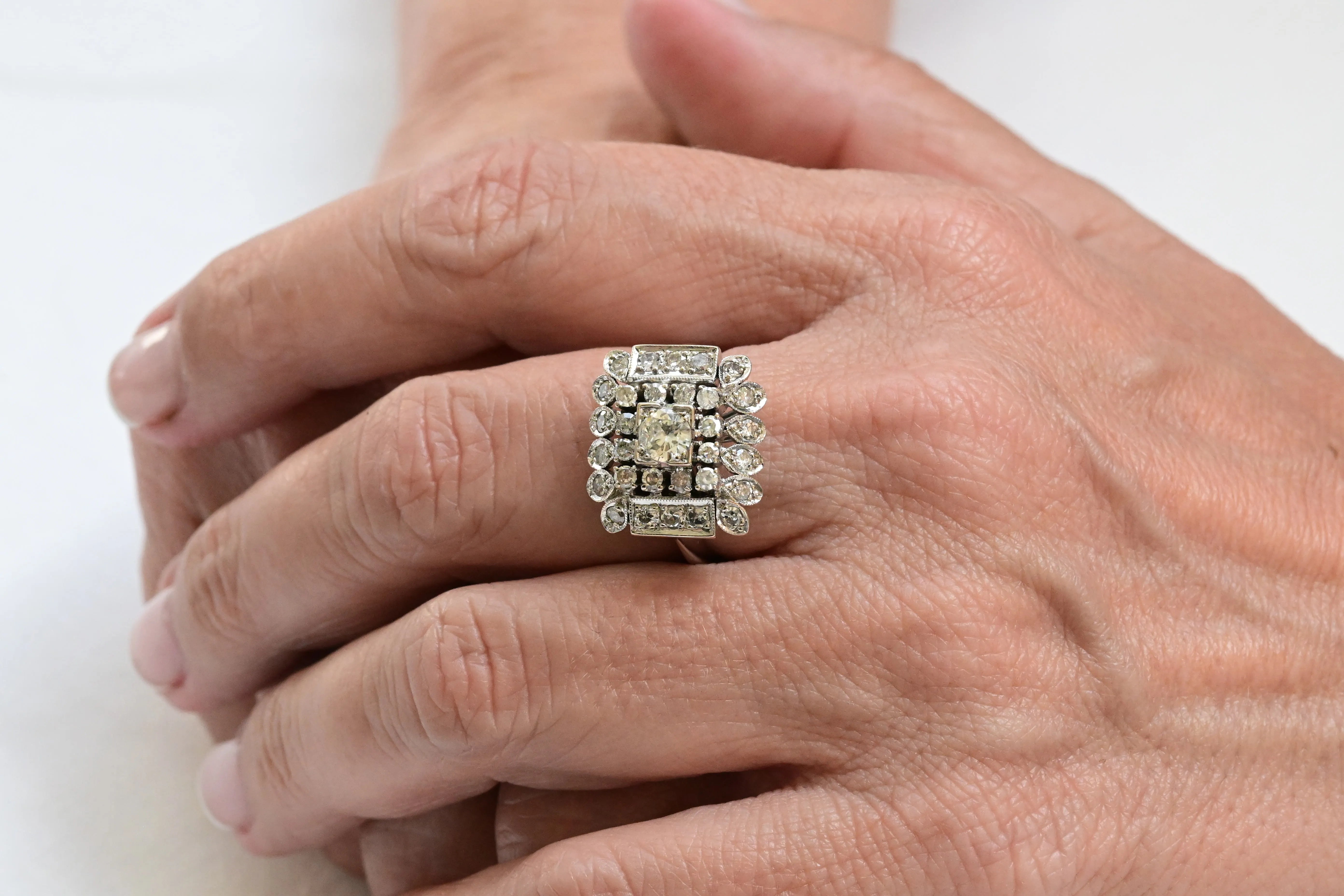 Vintage cocktail diamond ring