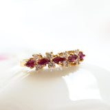 Vintage marquise rubies and diamonds