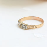Art deco triplet diamond ring