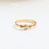 Vintage soliterni prstan z diamantom iz rumenega zlata