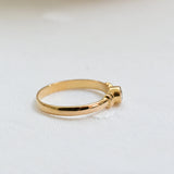 Vintage soliterni prstan z diamantom iz rumenega zlata