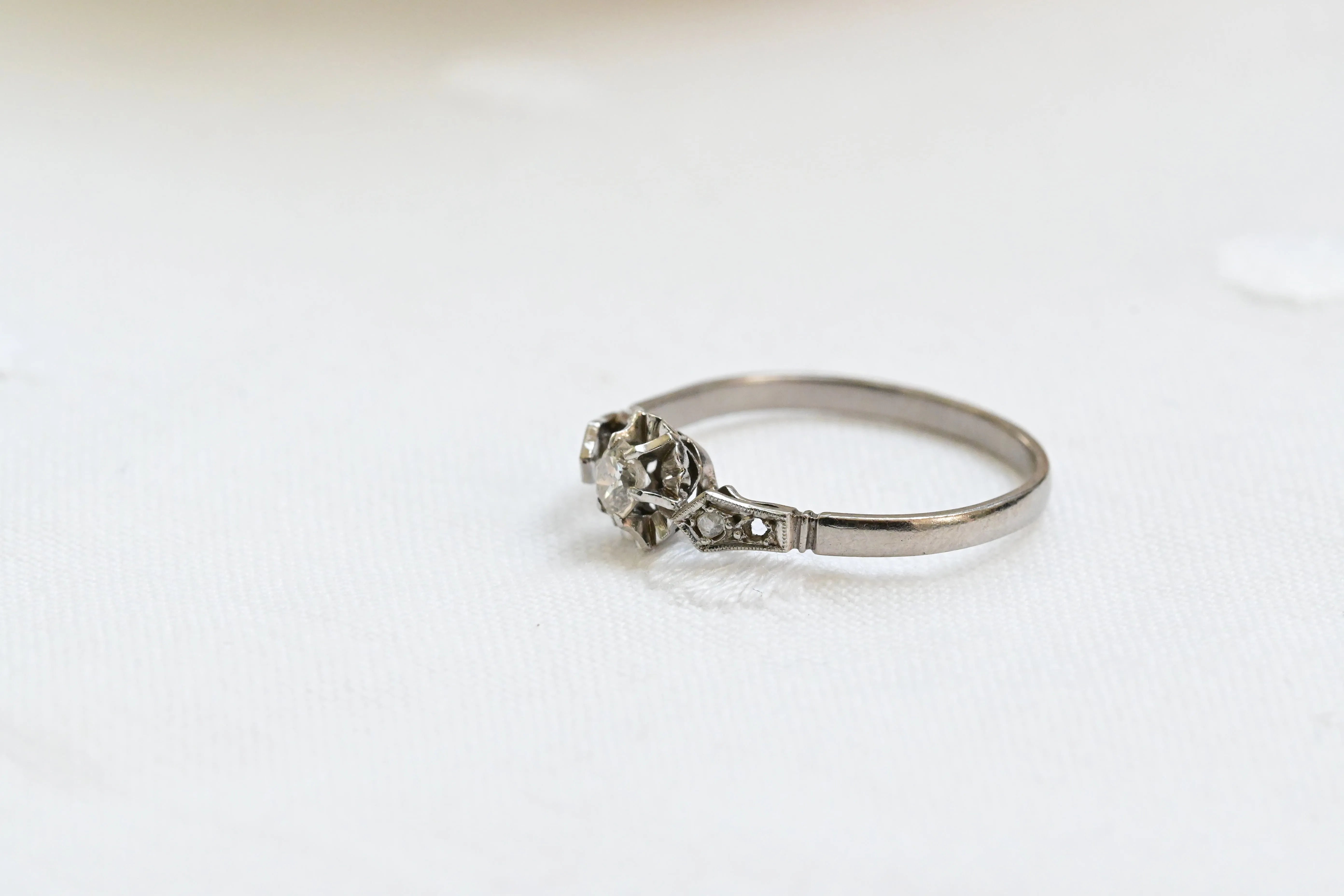 Antique solitaire diamond ring