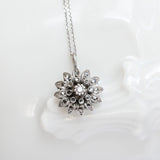 Antique flower pendant necklace