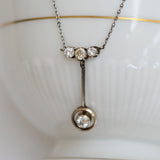 Vintage gold anchor diamond necklace