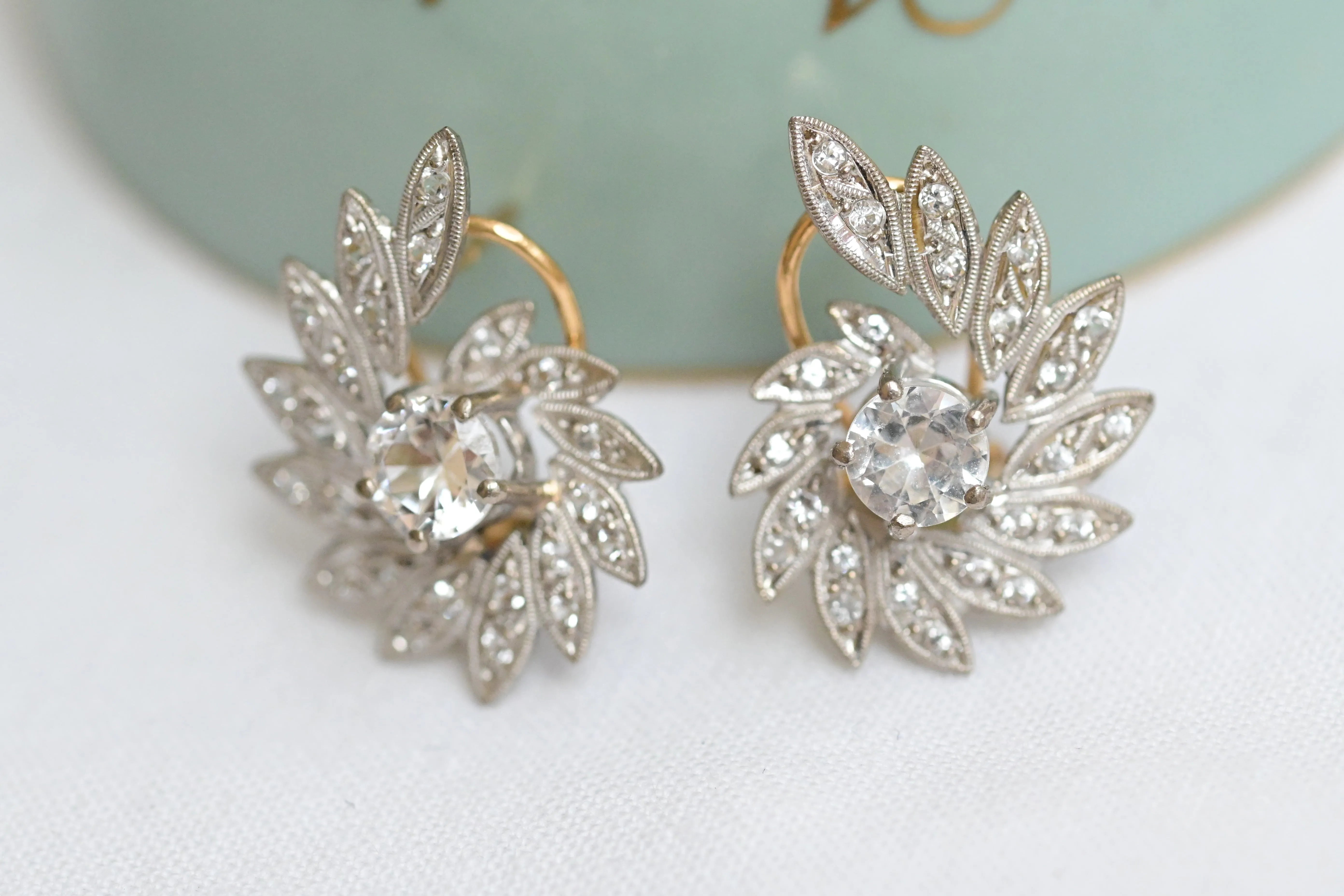Art nouveau sapphire earrings