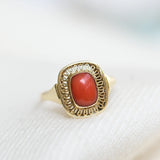 Vintage red coral ring