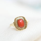 Vintage red coral ring