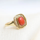 Vintage red coral ring