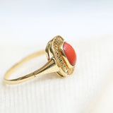 Vintage red coral ring