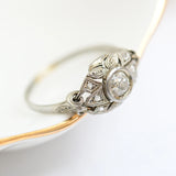 1950s diamond ring with beautiful engraving