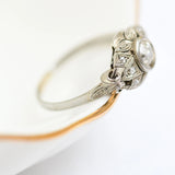 1950s diamond ring with beautiful engraving