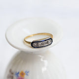 Anillo Art Deco con Zafiros Azules talla Baguette