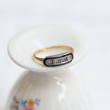 Anillo Art Deco con Zafiros Azules talla Baguette