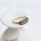 Anillo Art Deco con Zafiros Azules talla Baguette