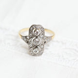 Bague Art Déco avec 3 diamants centraux