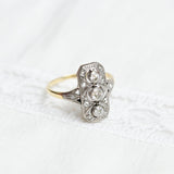 Bague Art Déco avec 3 diamants centraux