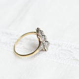 Bague Art Déco avec 3 diamants centraux