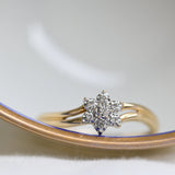 Vintage rosette ring composed by diamonds