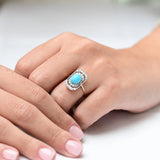 Vintage turquoise and diamond ring