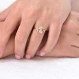 Vintage you and me ring with diamonds