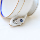 Vintage sapphire and diamonds cocktail ring