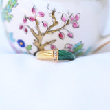 Vintage malachite and diamonds ring