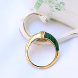 Vintage malachite and diamonds ring
