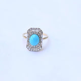 Vintage turquoise and diamond ring
