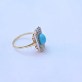 Vintage turquoise and diamond ring