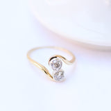 Vintage you and me ring with diamonds