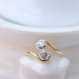 Vintage you and me ring with diamonds