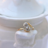 Vintage you and me ring with diamonds