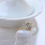 Vintage you and me ring with diamonds